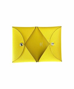 Hermes Calvi Card Holder Yellow Epsom